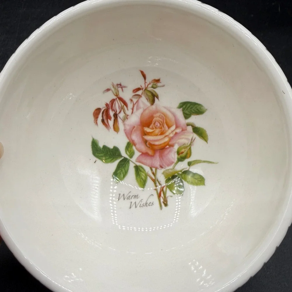 Vintage 2004 Portmeirion Botanic Roses Cereal Bowls Set of 4 Fragrant Cloud